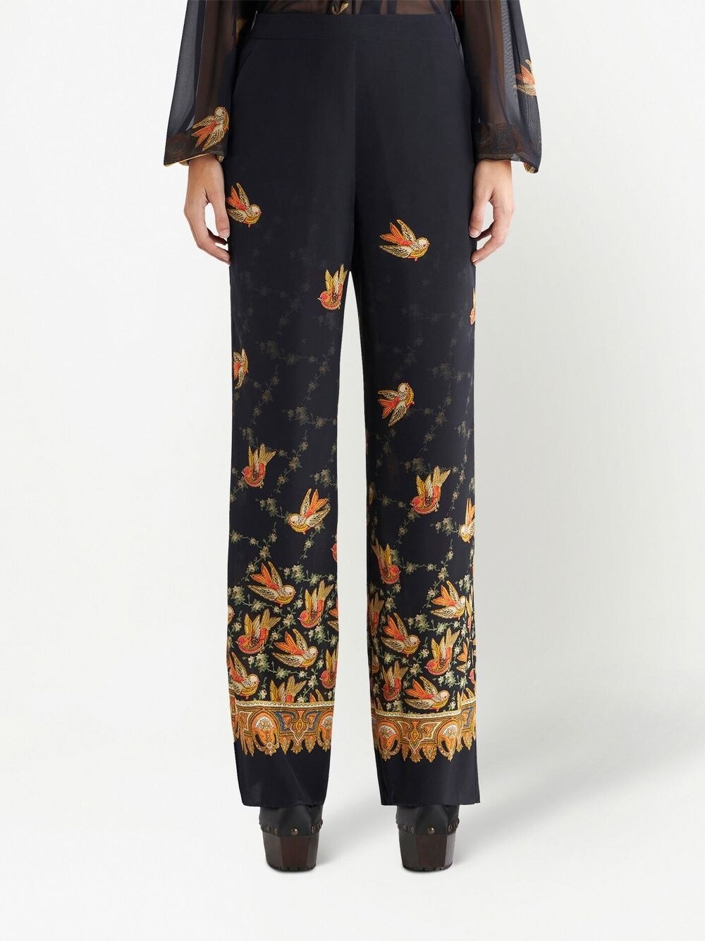 Etro Trousers Black Silk
