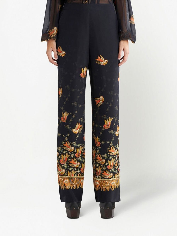 Etro Trousers Black Silk