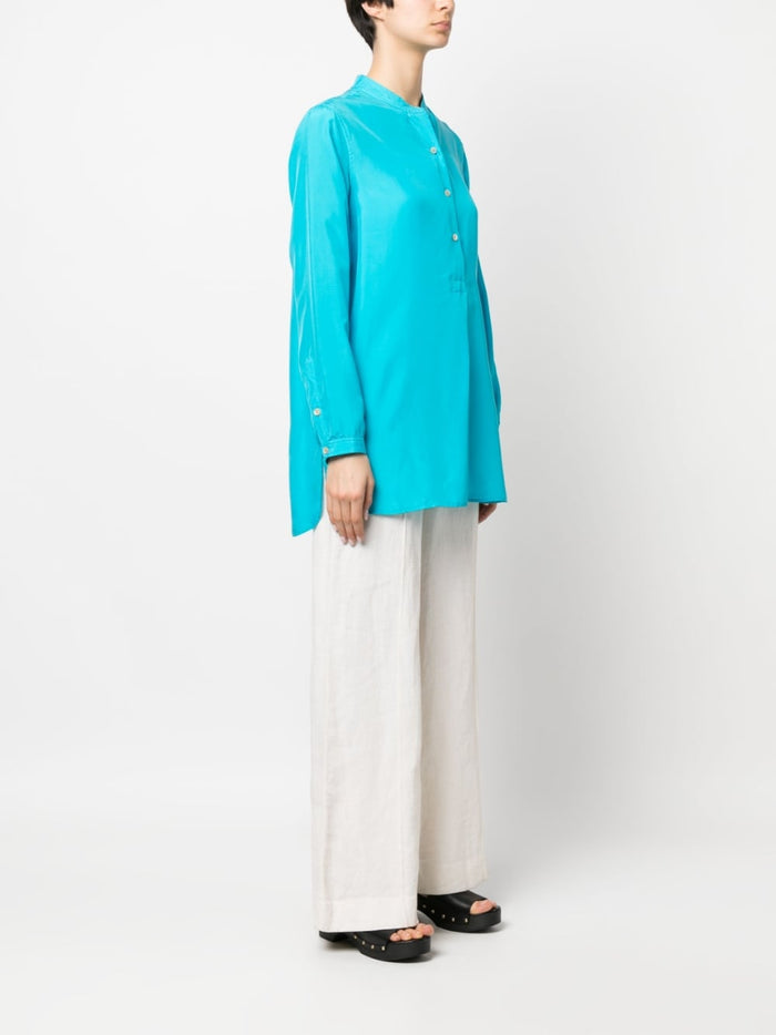Parosh Shirts Clear Blue Silk