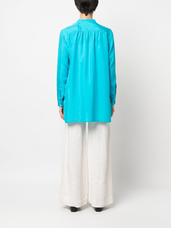 Parosh Shirts Clear Blue Silk