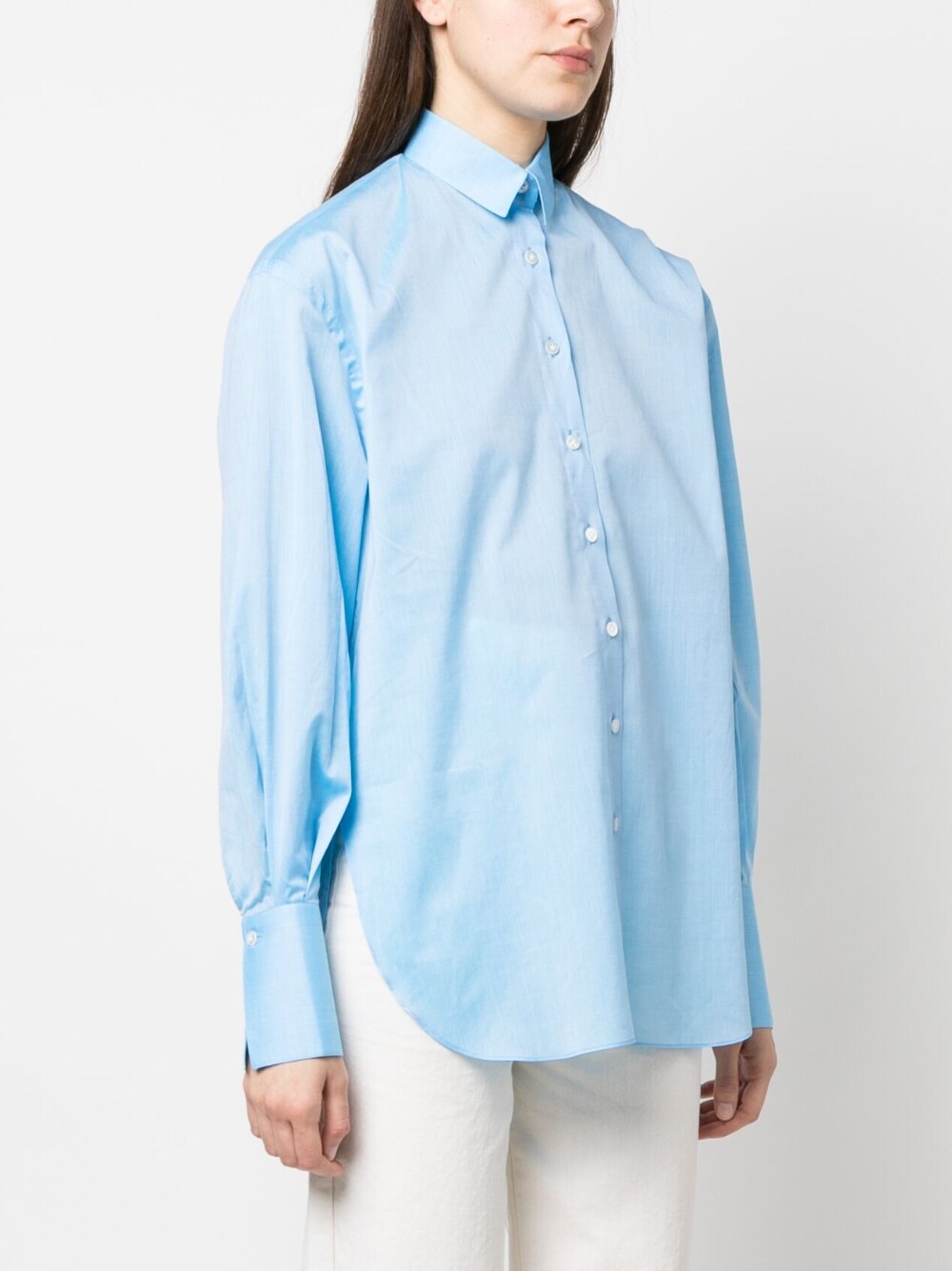FINAMORE 1925 NAPOLI Shirts Clear Blue Linen/flax