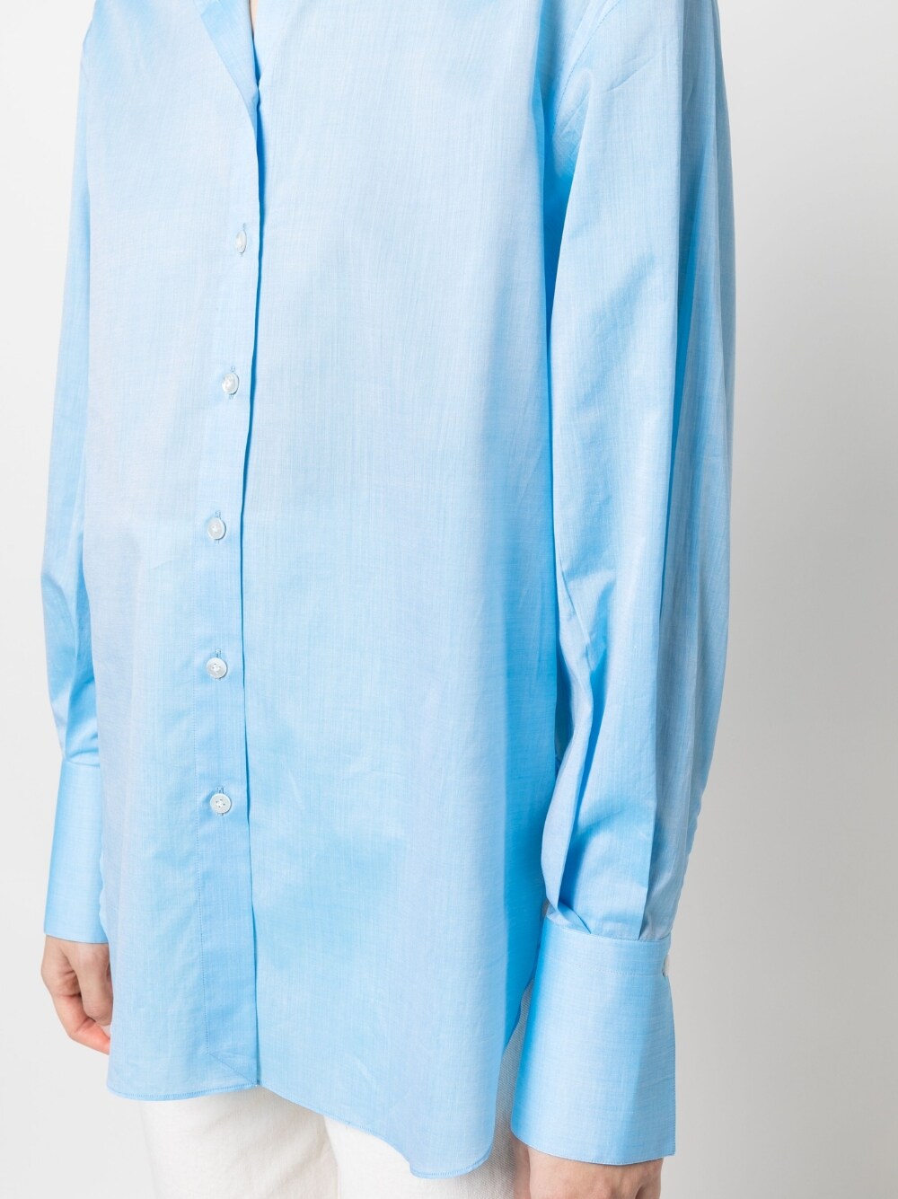 FINAMORE 1925 NAPOLI Shirts Clear Blue Linen/flax