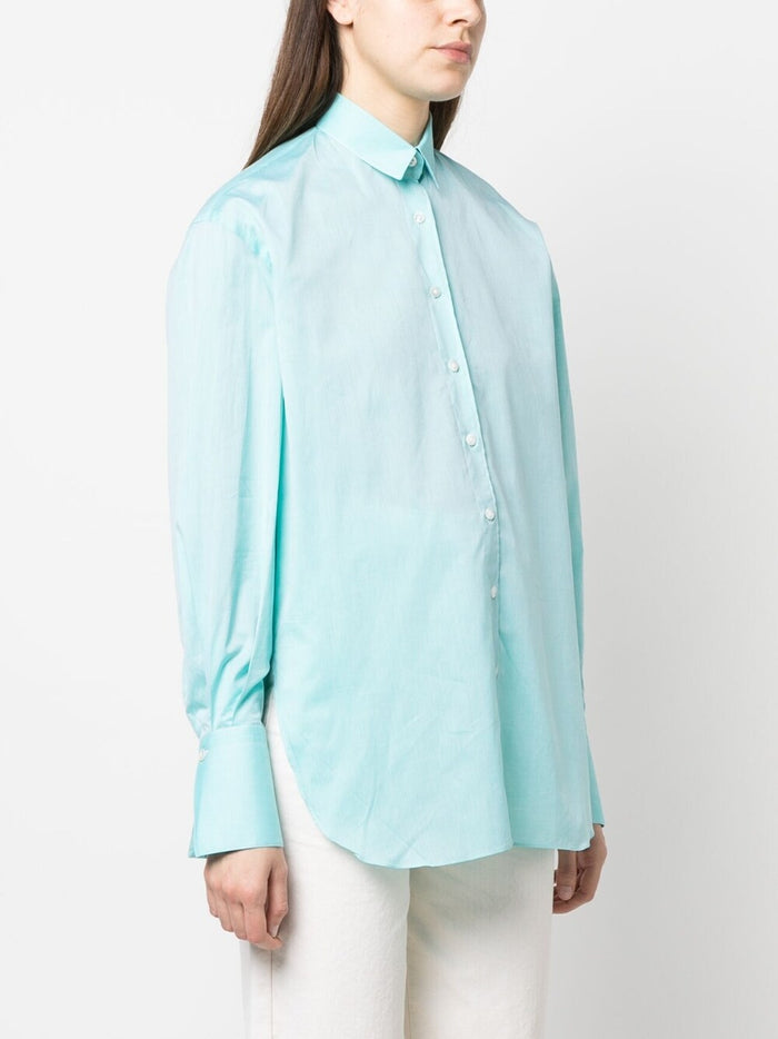 FINAMORE 1925 NAPOLI Shirts Green Linen/flax