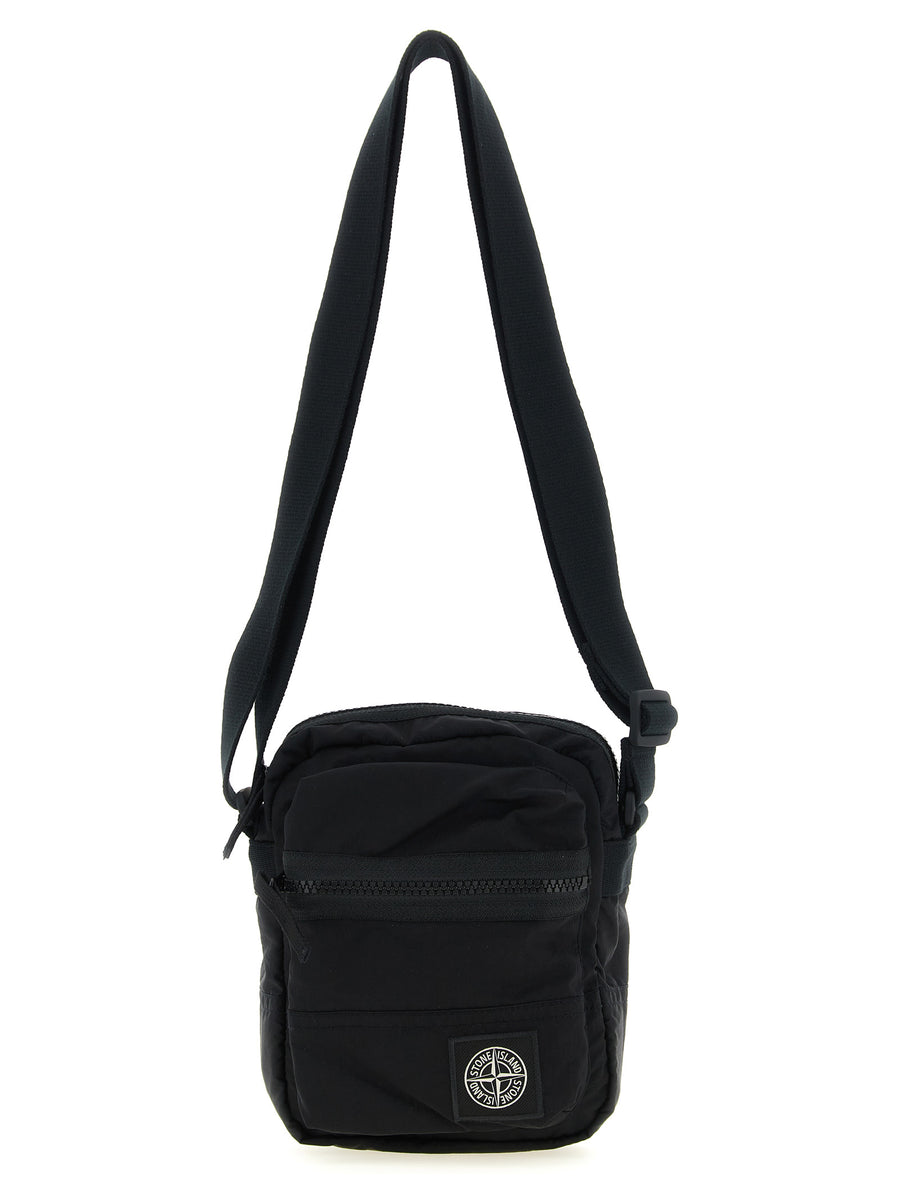 Stone Island 100% Polyamide (ECONYL® regenerated nylon) crossbody bag in black
