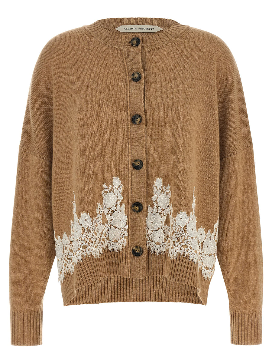 Alberta Ferretti 70% Cashmere cardigan in brown
