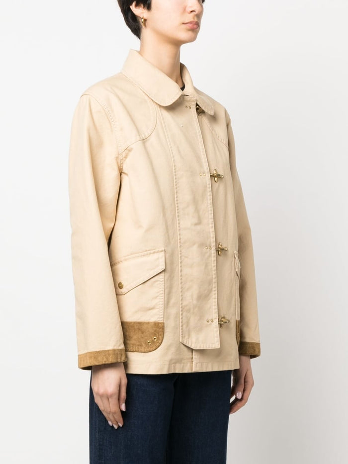 Fay Coats Beige Cotton
