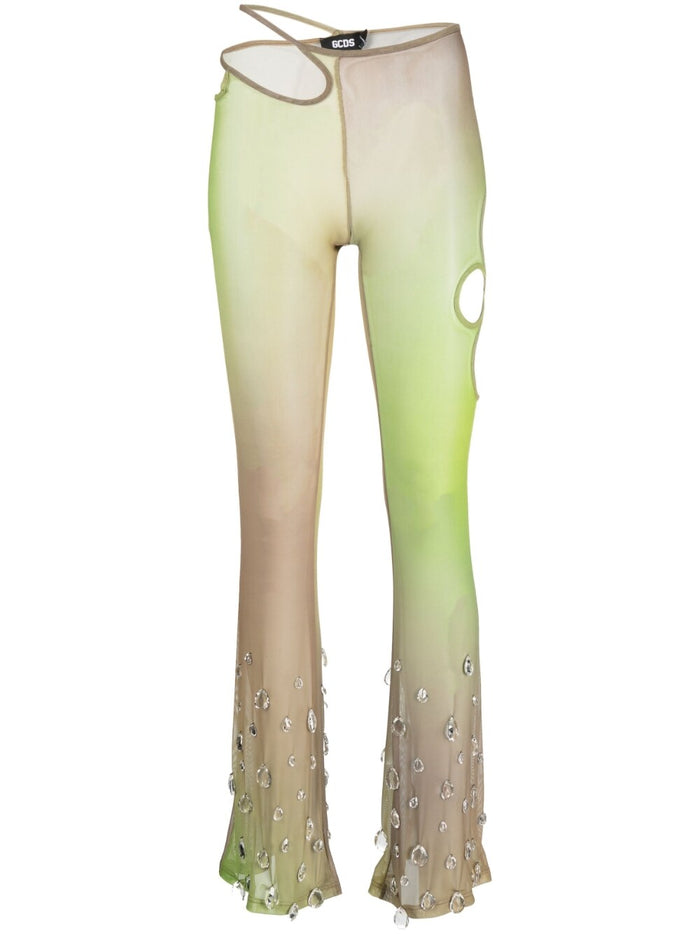 Gcds Trousers Green Polyester