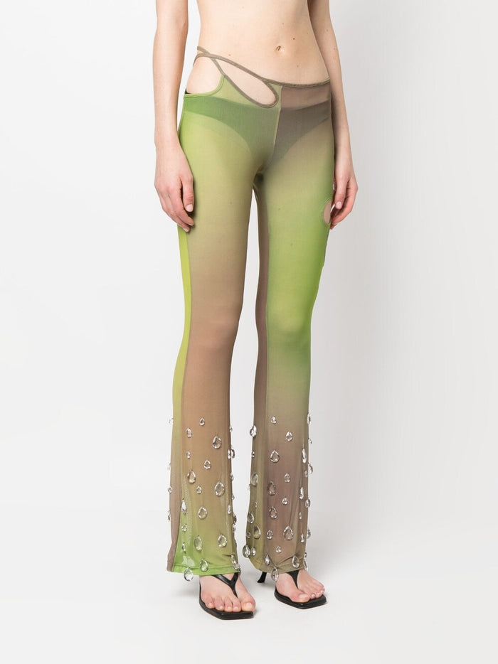 Gcds Trousers Green Polyester