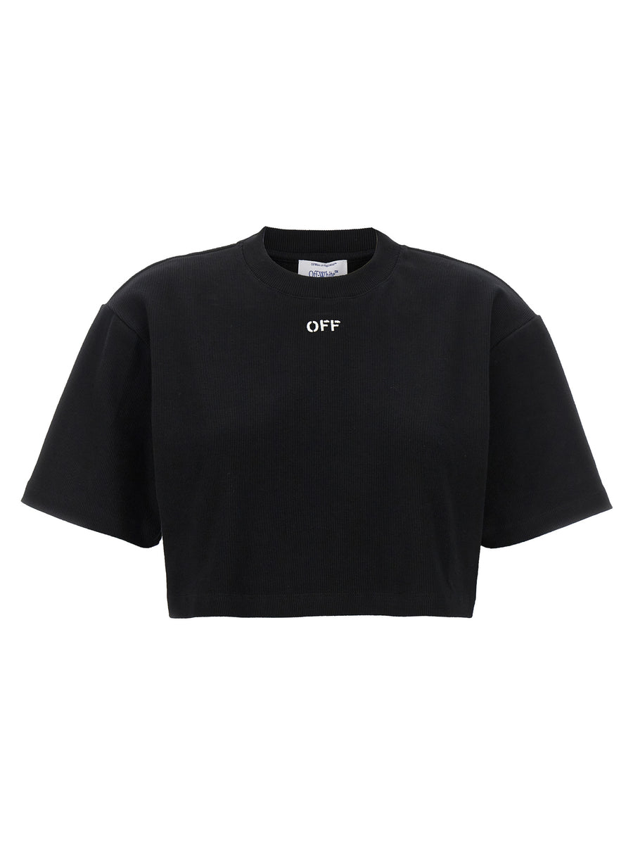 Off-White 97% cotton t-shirt in black