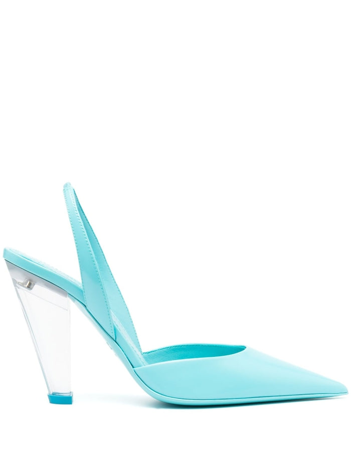 3juin With Heel Clear Blue Outer: Calf Leather