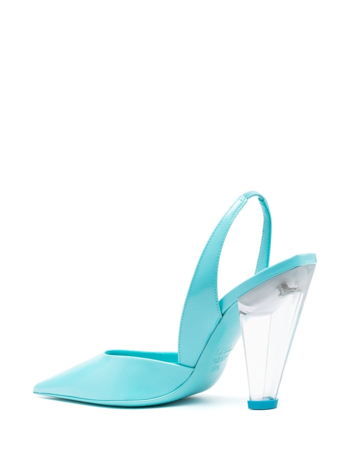 3juin With Heel Clear Blue Outer: Calf Leather