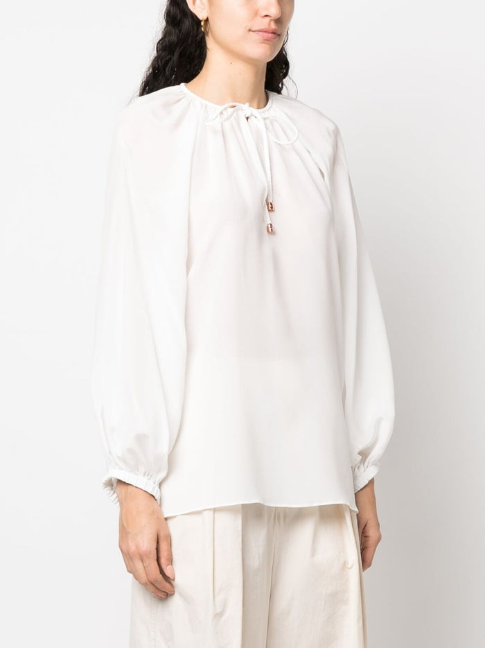 PHAEONIA Top White Silk