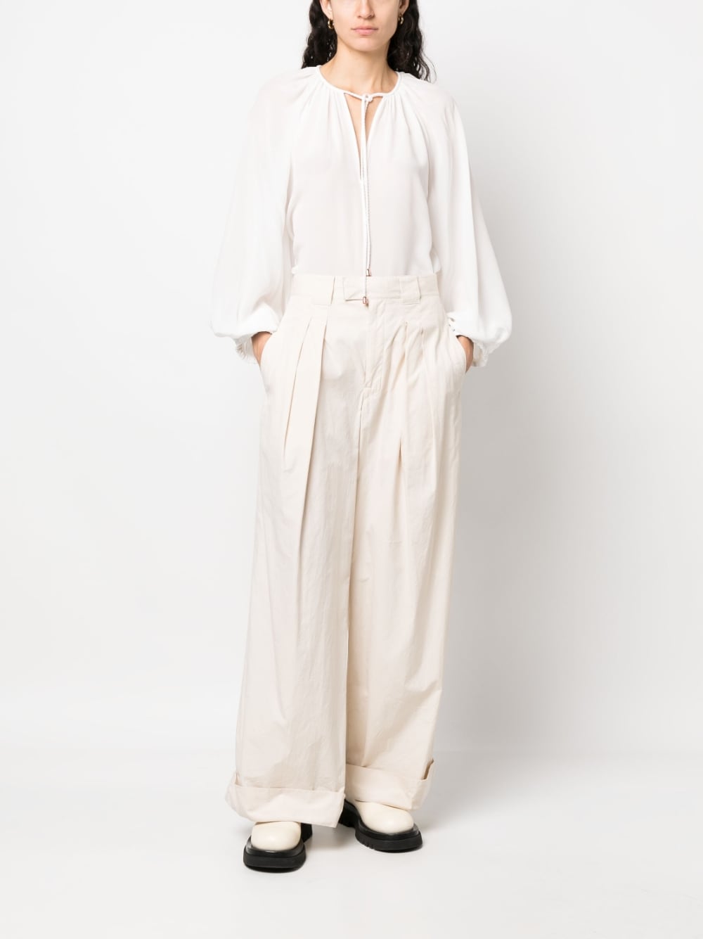 PHAEONIA Top White Silk