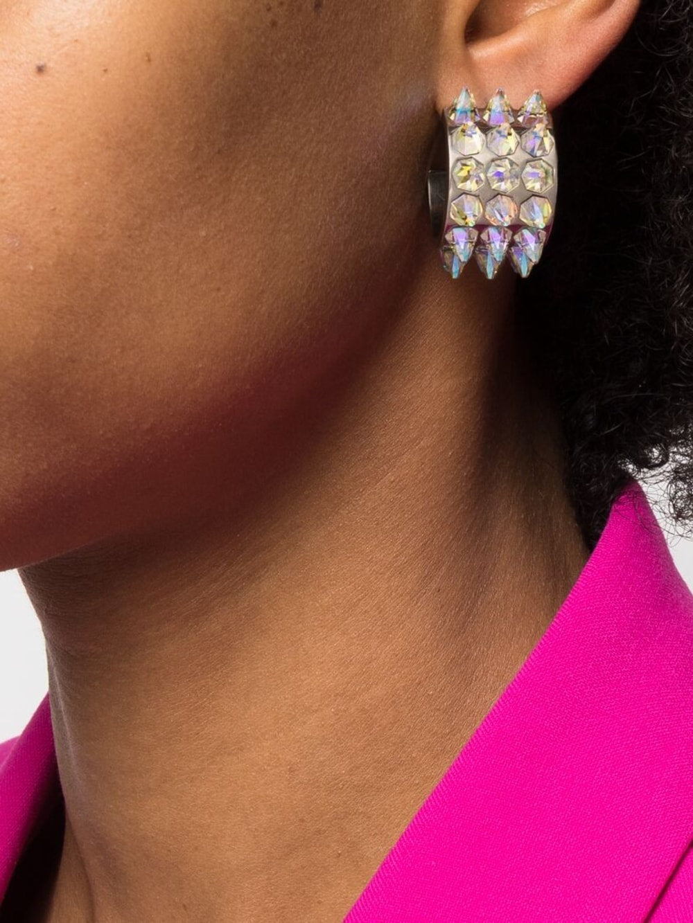 Amina Muaddi Bijoux Silver Crystal