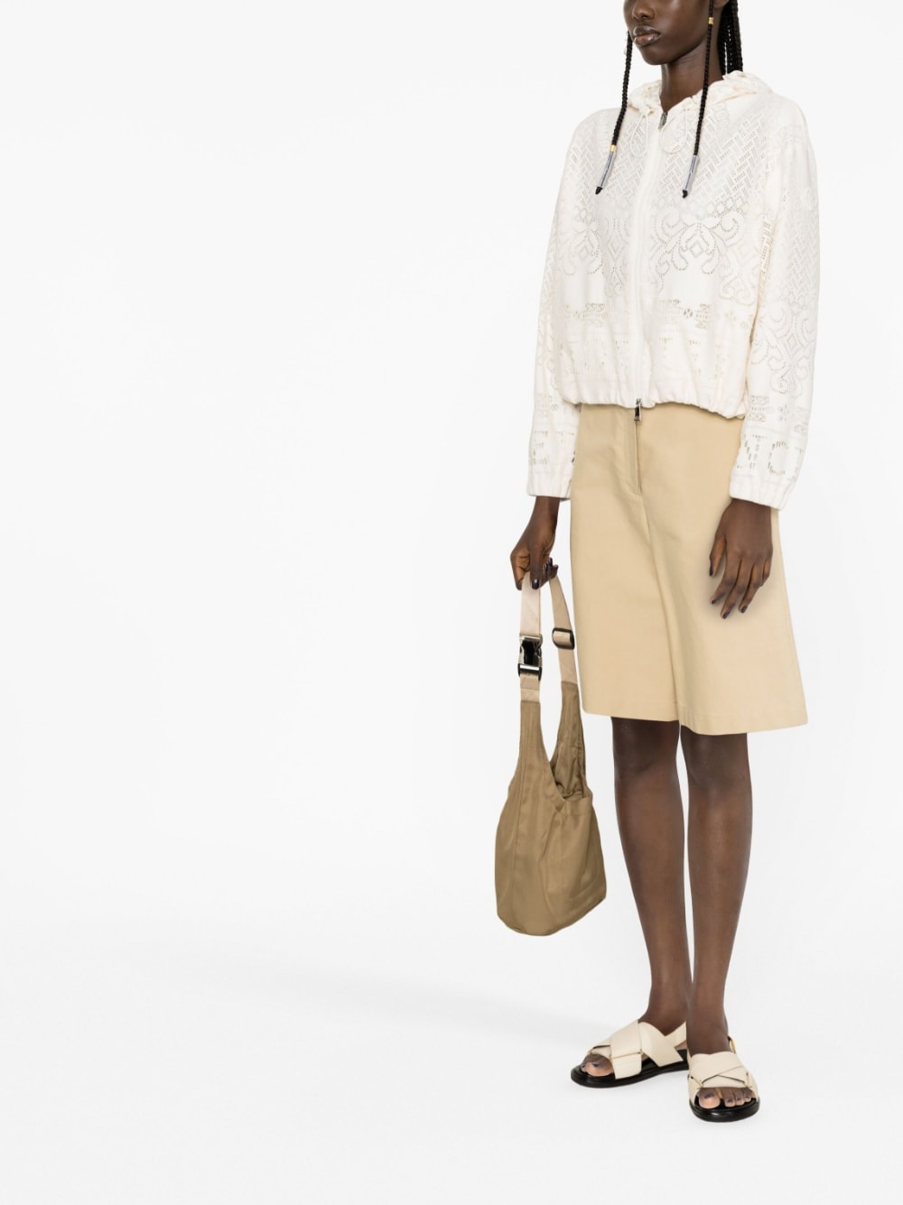 Moncler Coats White Outer: Cotton