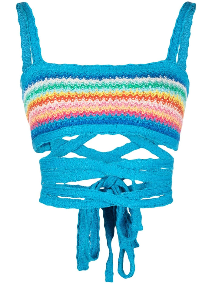 Alanui Top Blue Cotton