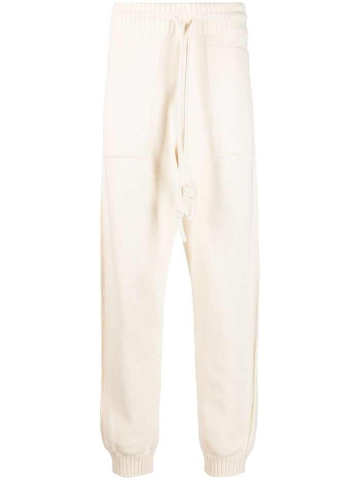 Off White Trousers Beige Cotton