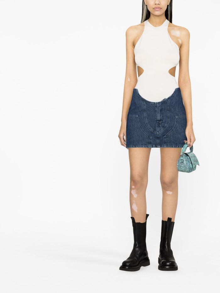 Off White Skirts Blue Cotton