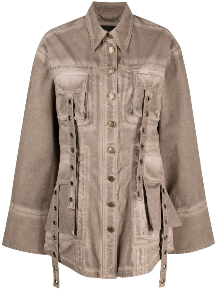 Blumarine Coats Brown Cotton