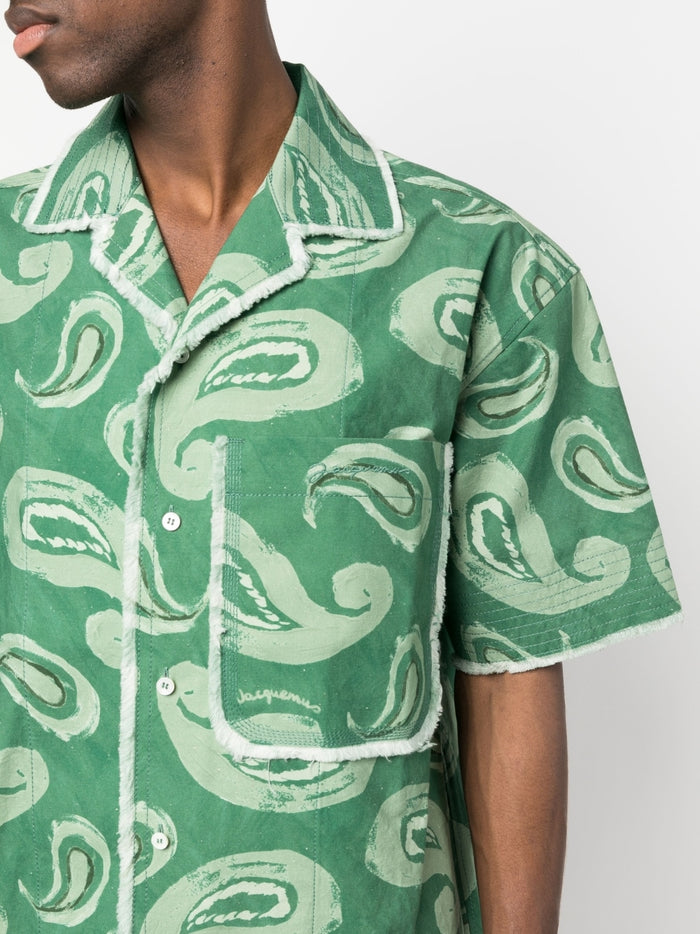 JACQUEMUS RESORT Shirts Green Cotton