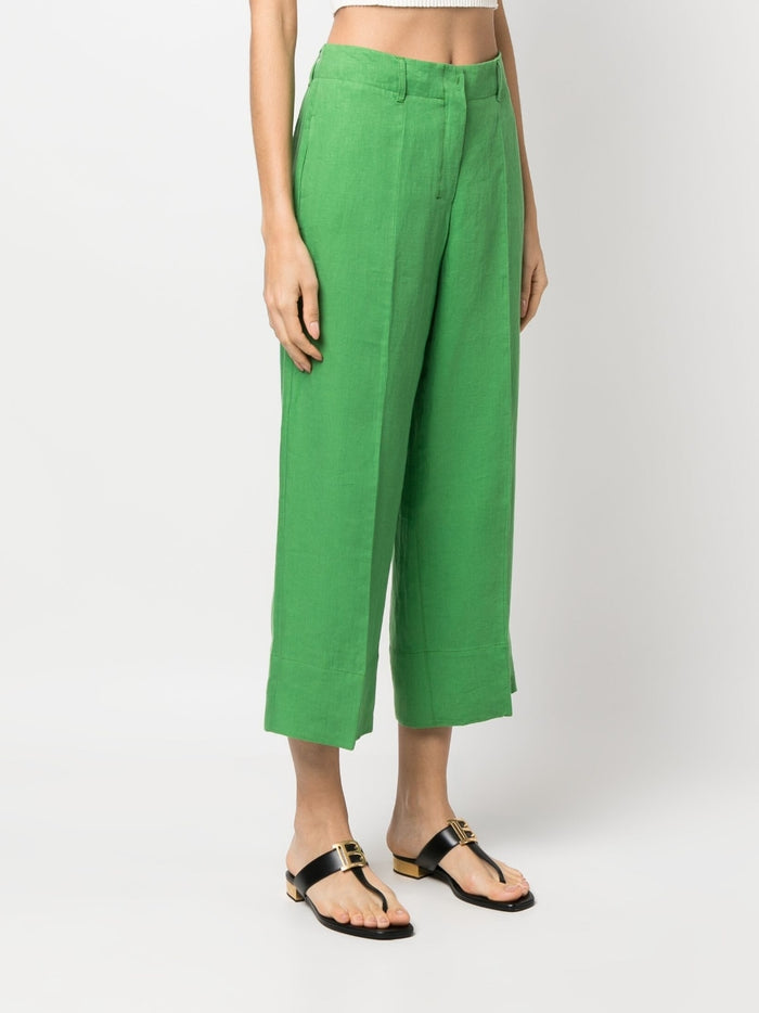 S Max Mara Trousers Green Linen