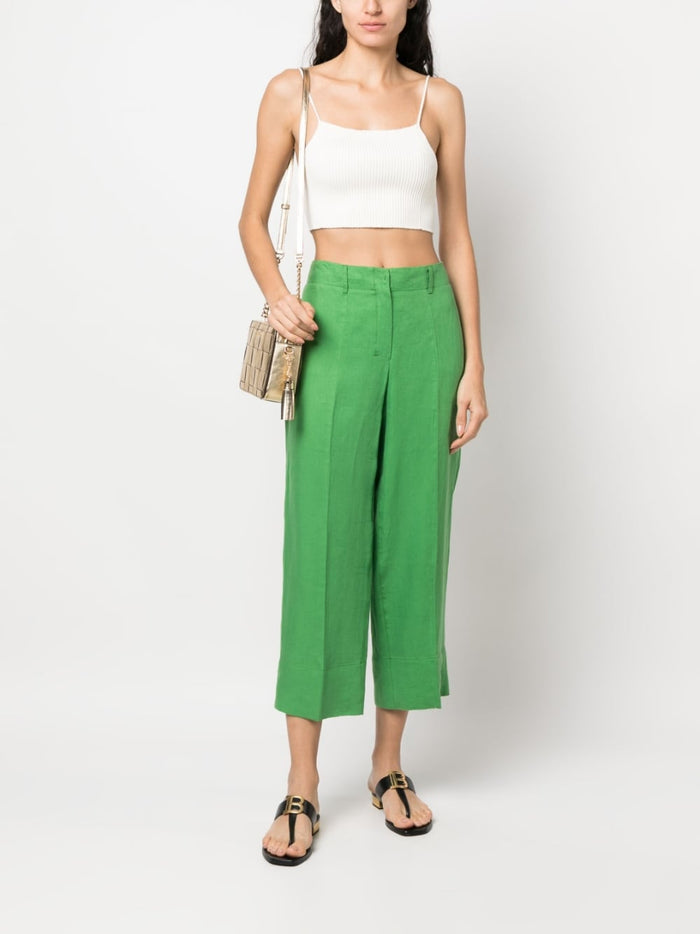 S Max Mara Trousers Green Linen