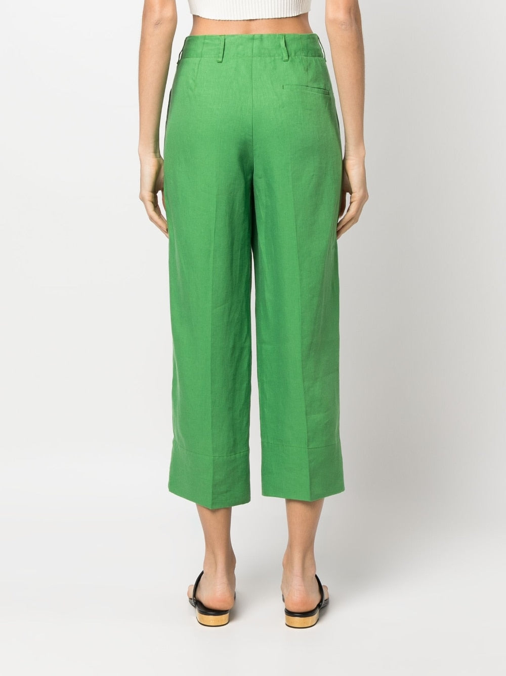 S Max Mara Trousers Green Linen