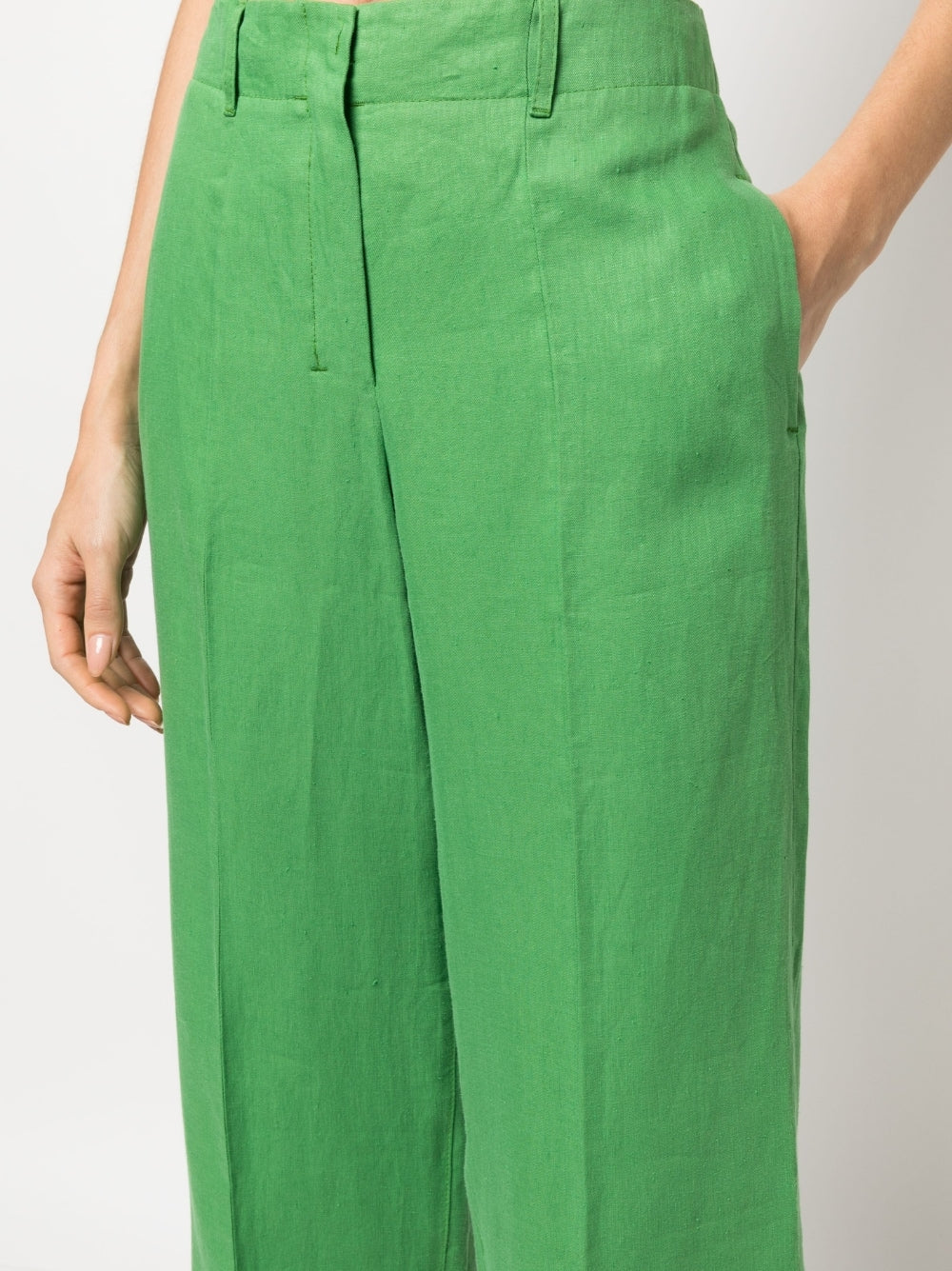 S Max Mara Trousers Green Linen