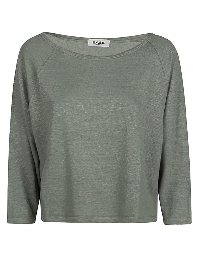 Base Sweaters Green Main Material: Linen Elastane