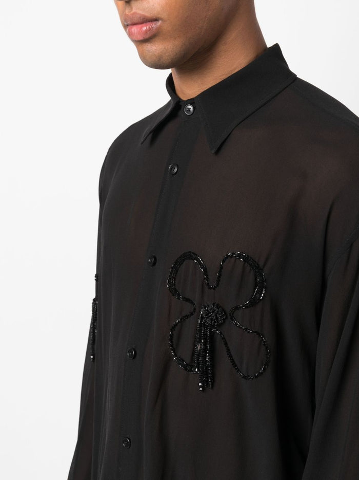 Gcds Shirts Black Silk