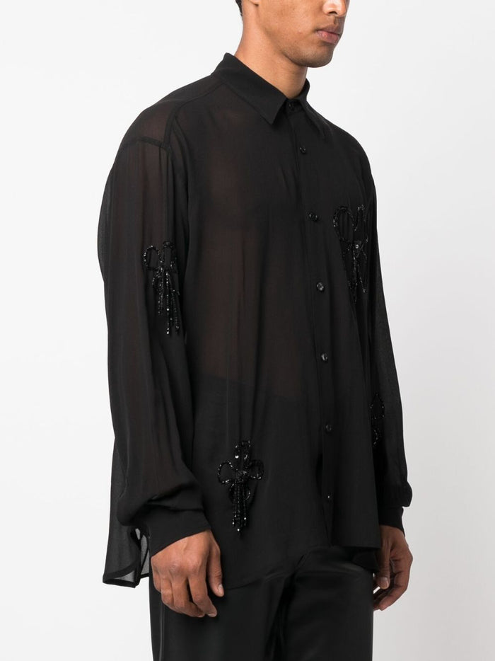 Gcds Shirts Black Silk