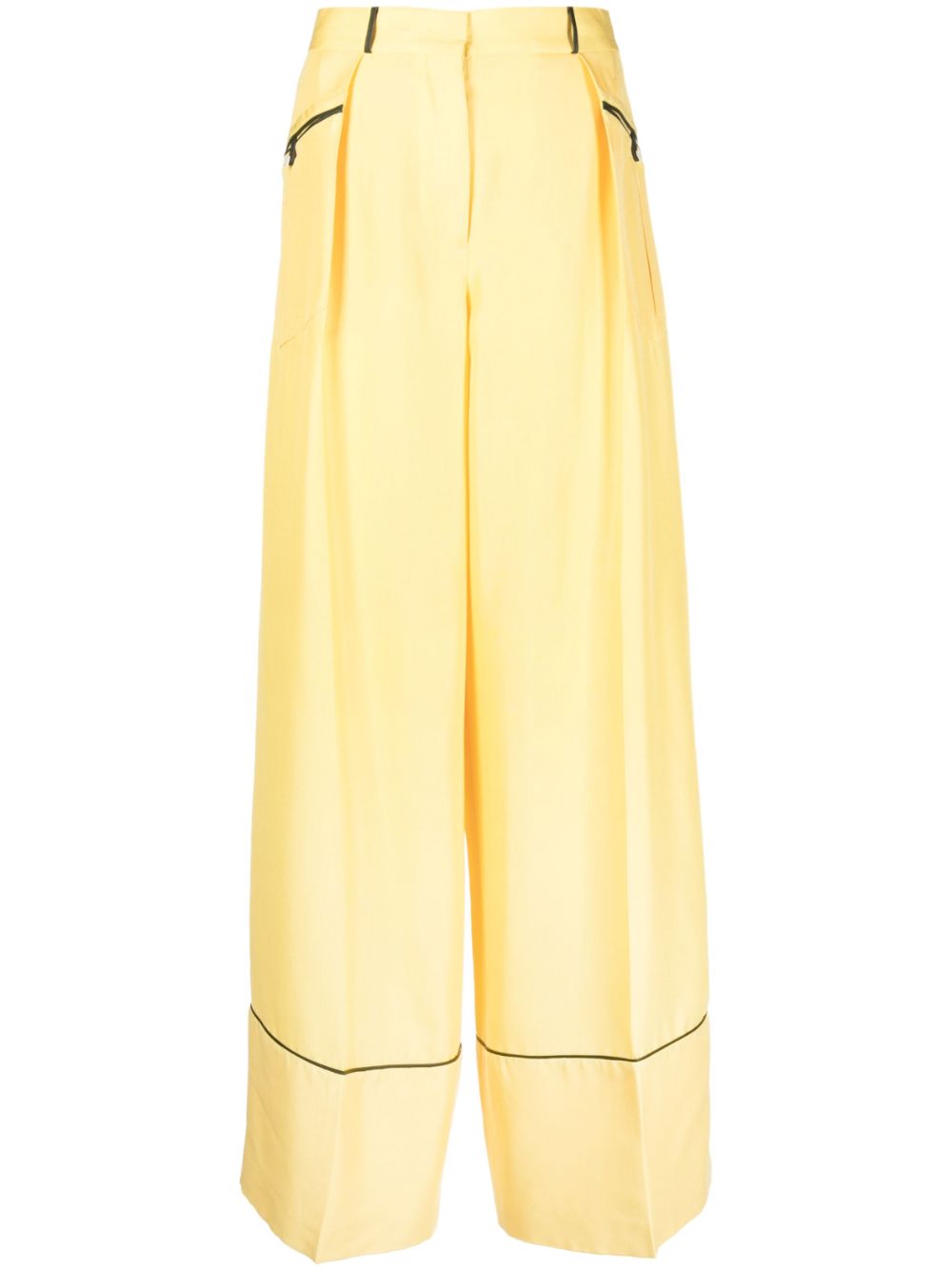 Bally Trousers Yellow Viscose