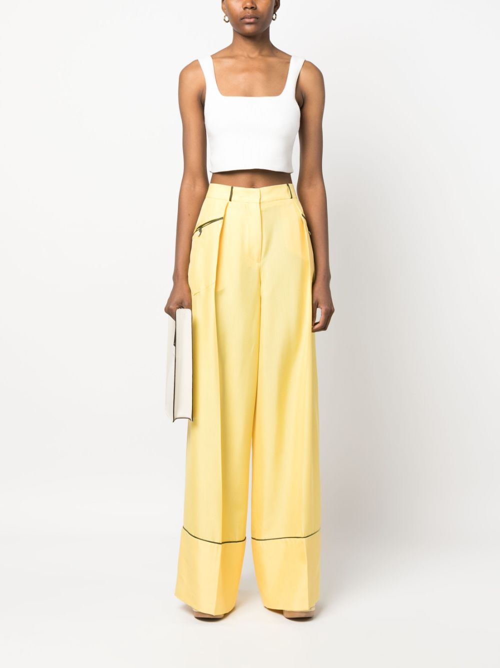 Bally Trousers Yellow Viscose