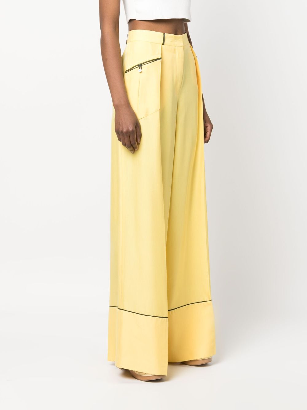 Bally Trousers Yellow Viscose