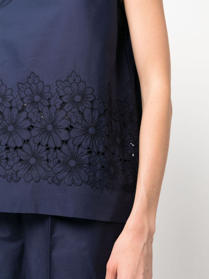 Parosh Top Blue Cotton
