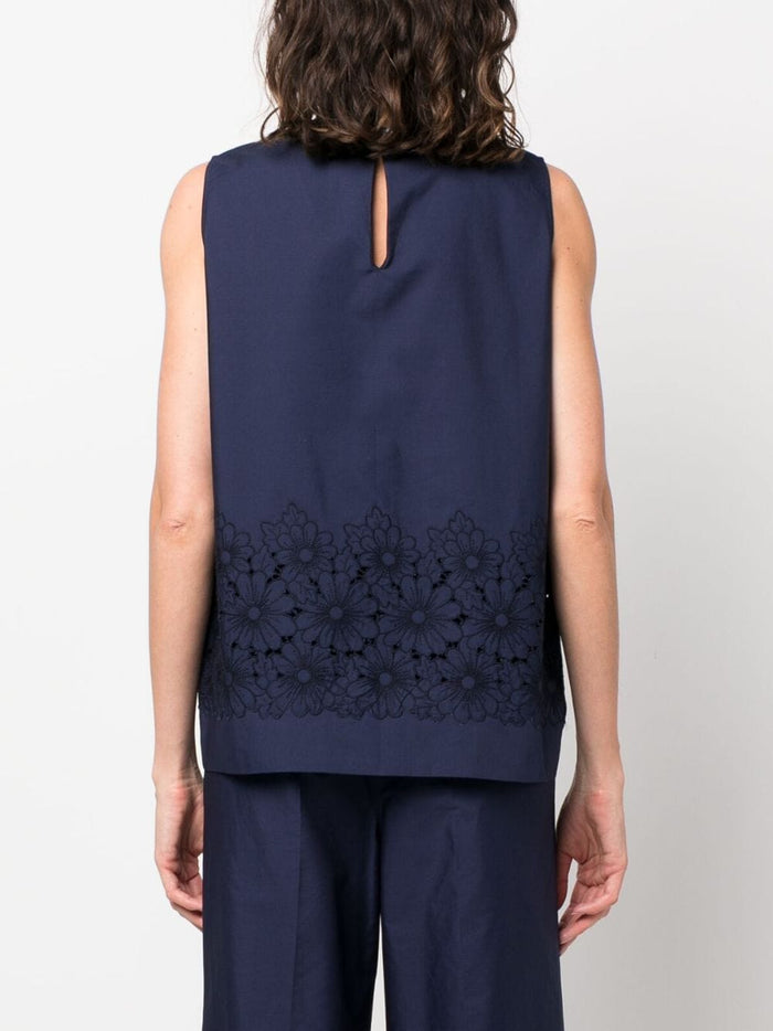 Parosh Top Blue Cotton