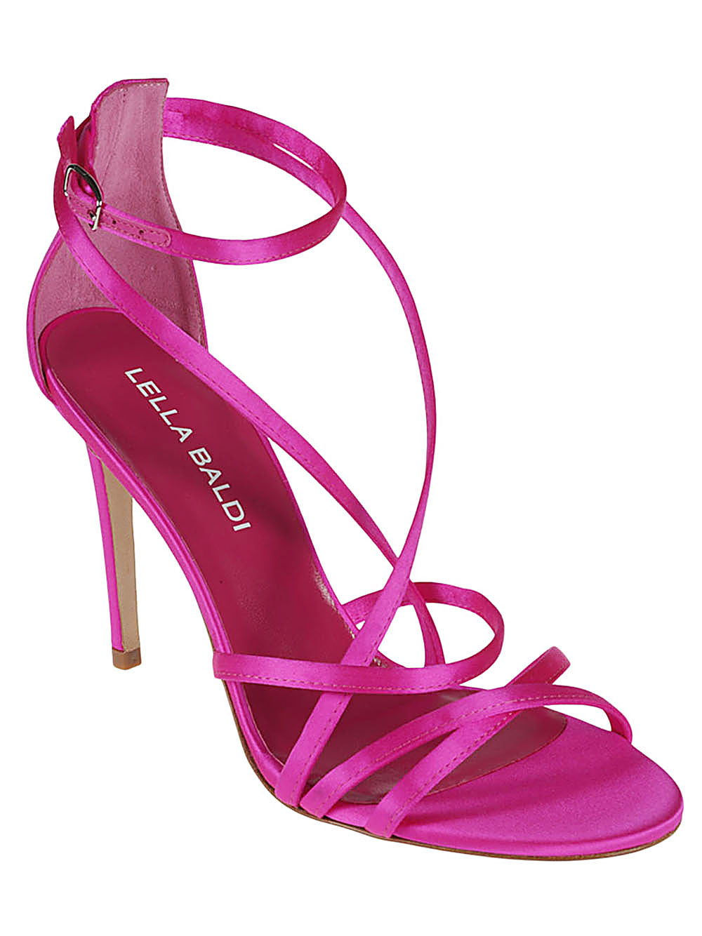 Lella Baldi Sandals Fuchsia Upper: Satin; Lining: Leather