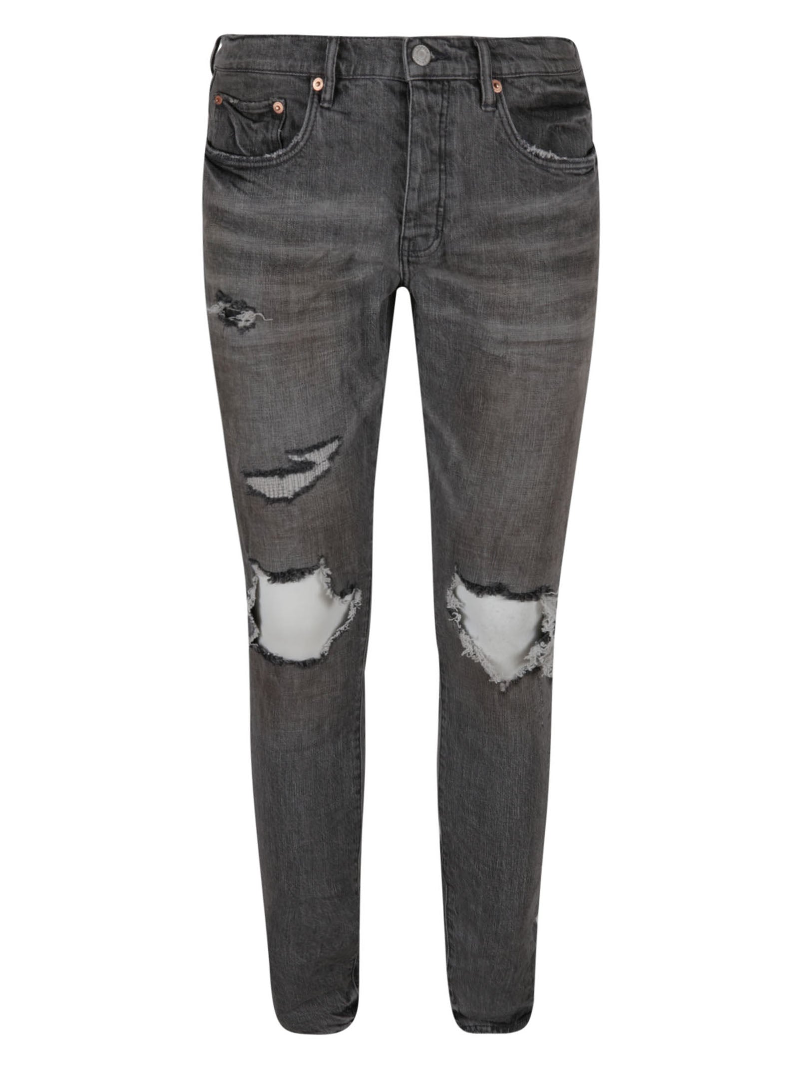 Purple Brand Jeans Faded Grey Distress Cotton