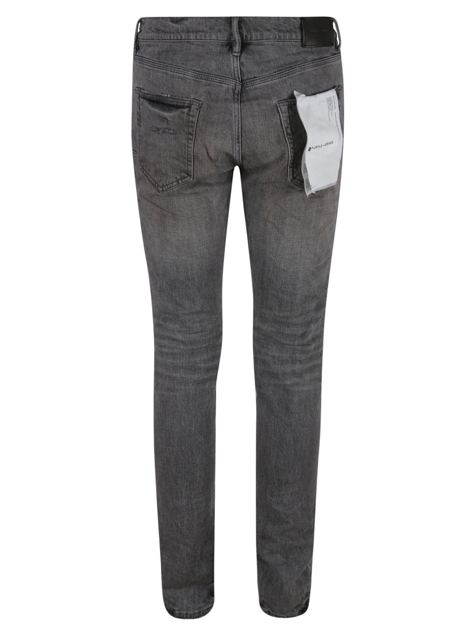 Purple Brand Jeans Faded Grey Distress Cotton