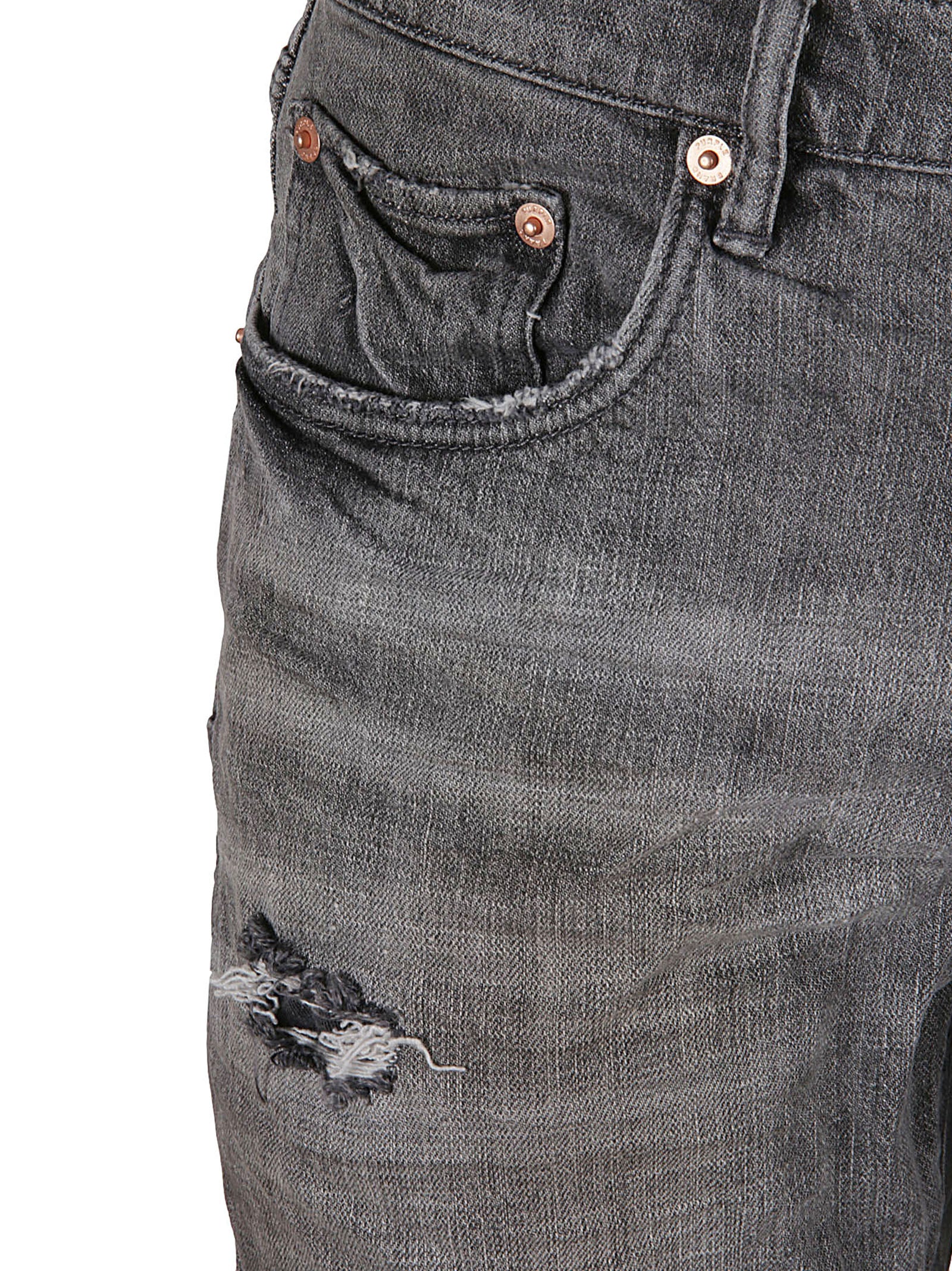 Purple Brand Jeans Faded Grey Distress Cotton