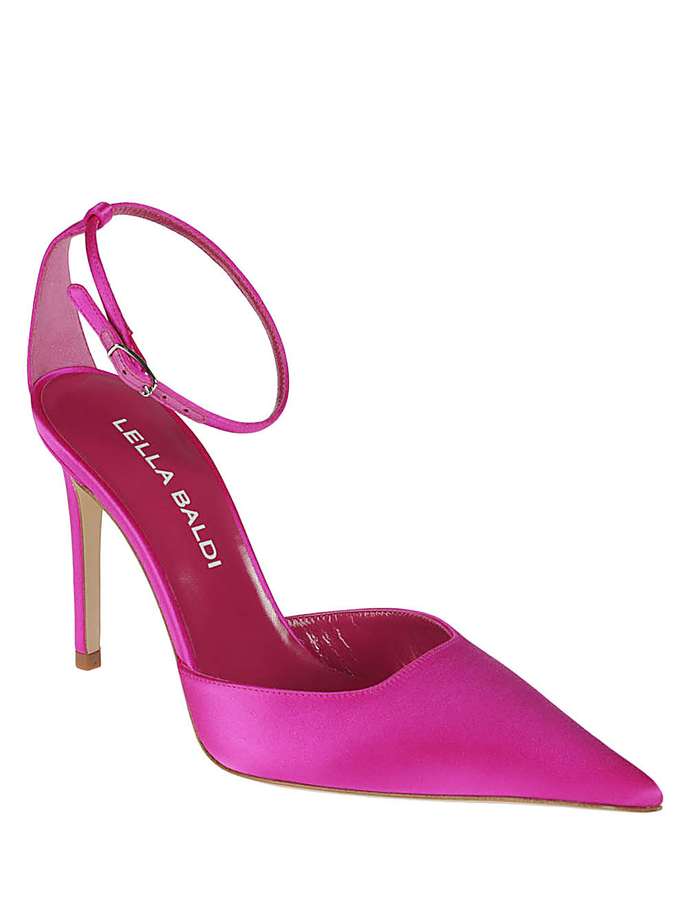 Lella Baldi With Heel Fuchsia Upper: Satin; Lining: Leather
