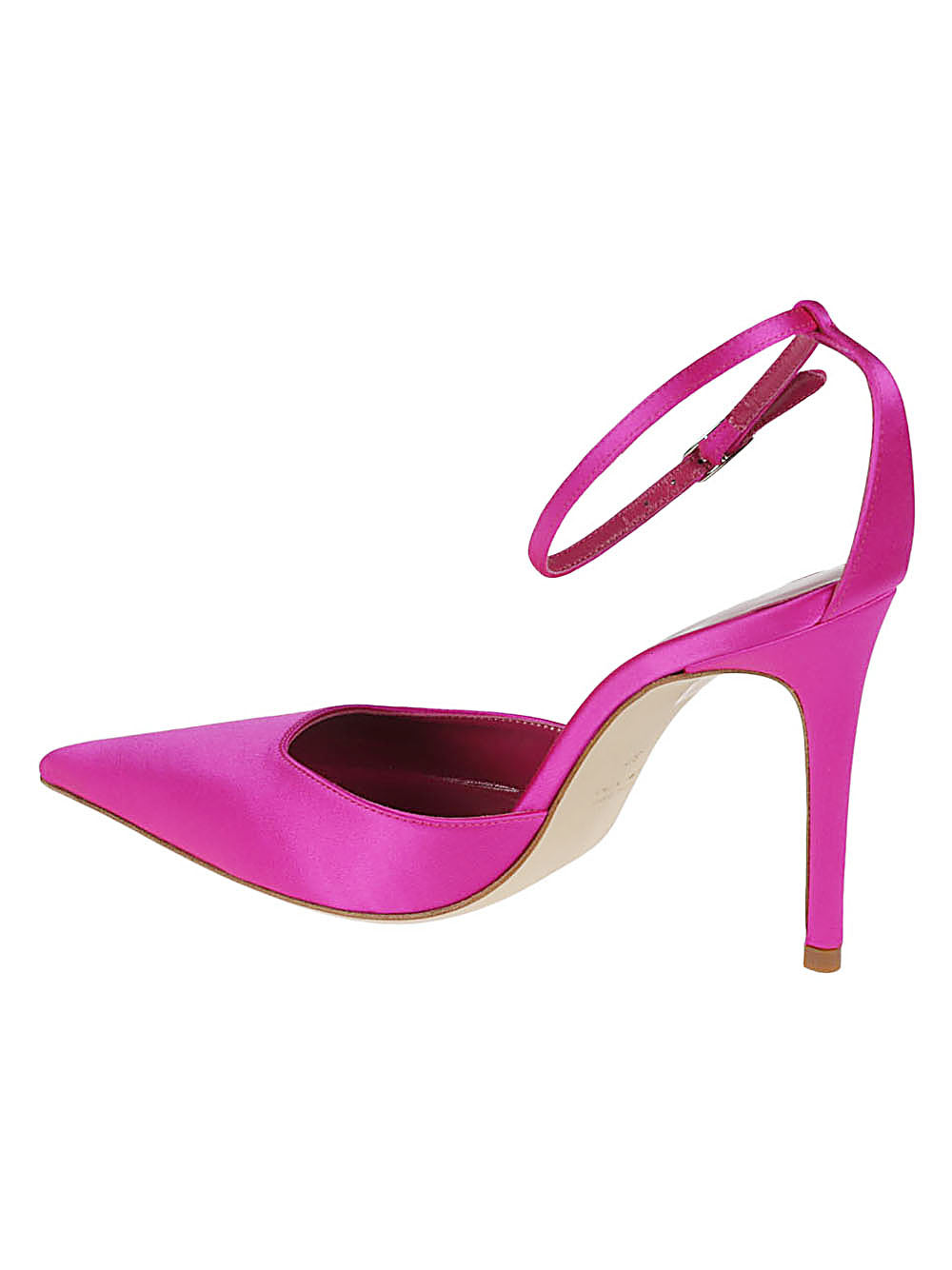Lella Baldi With Heel Fuchsia Upper: Satin; Lining: Leather