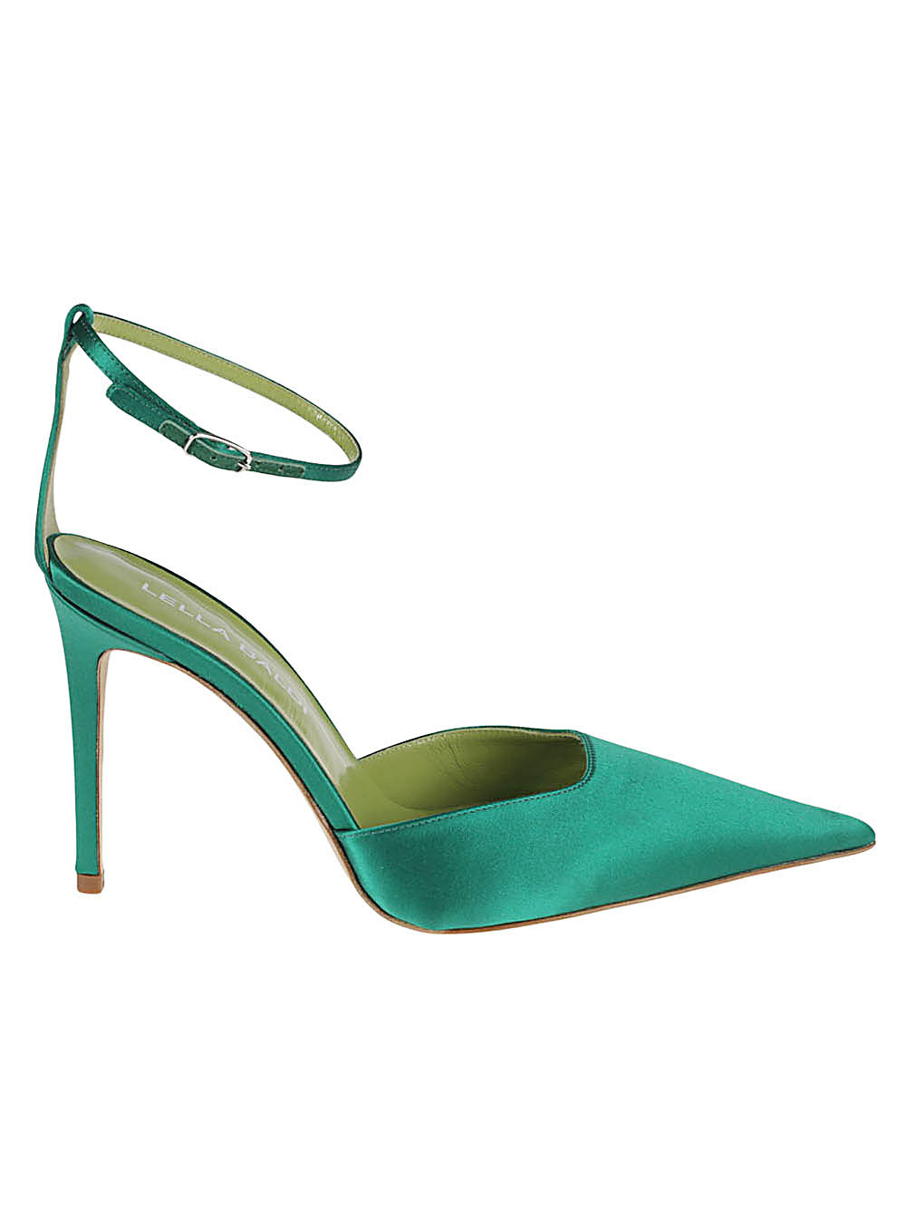 Lella Baldi With Heel Green Upper: Satin; Lining: Leather