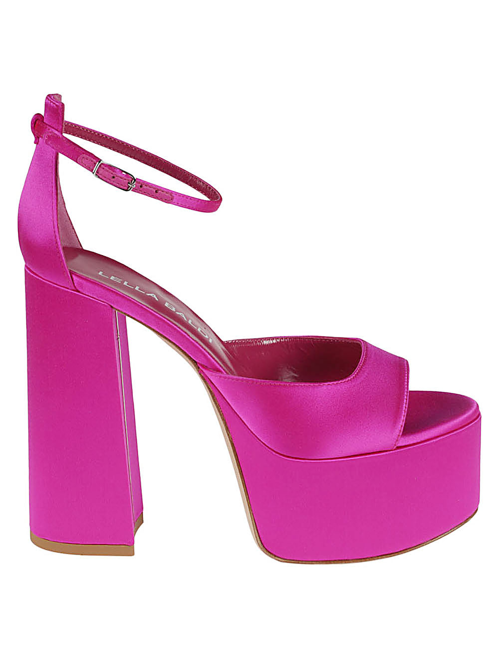 Lella Baldi Sandals Fuchsia Upper: Satin; Lining: Leather