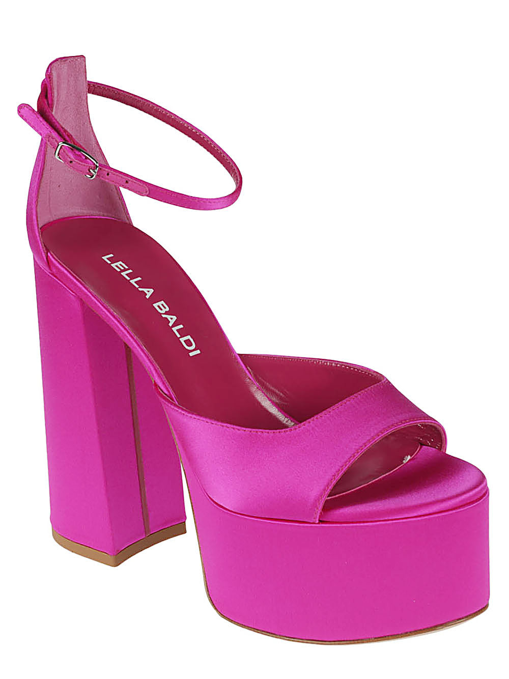Lella Baldi Sandals Fuchsia Upper: Satin; Lining: Leather