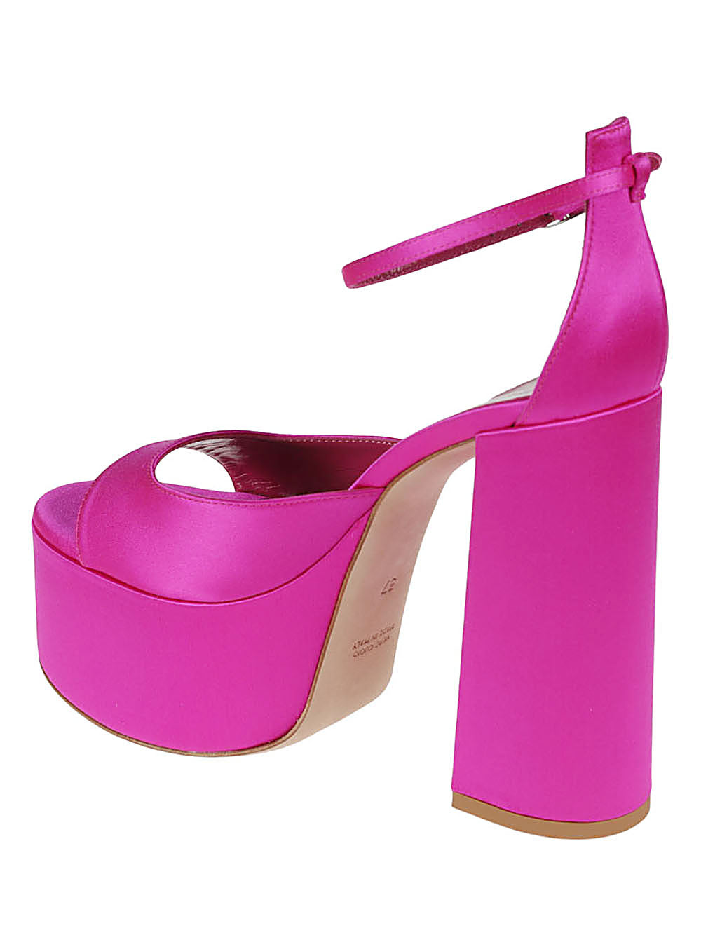 Lella Baldi Sandals Fuchsia Upper: Satin; Lining: Leather