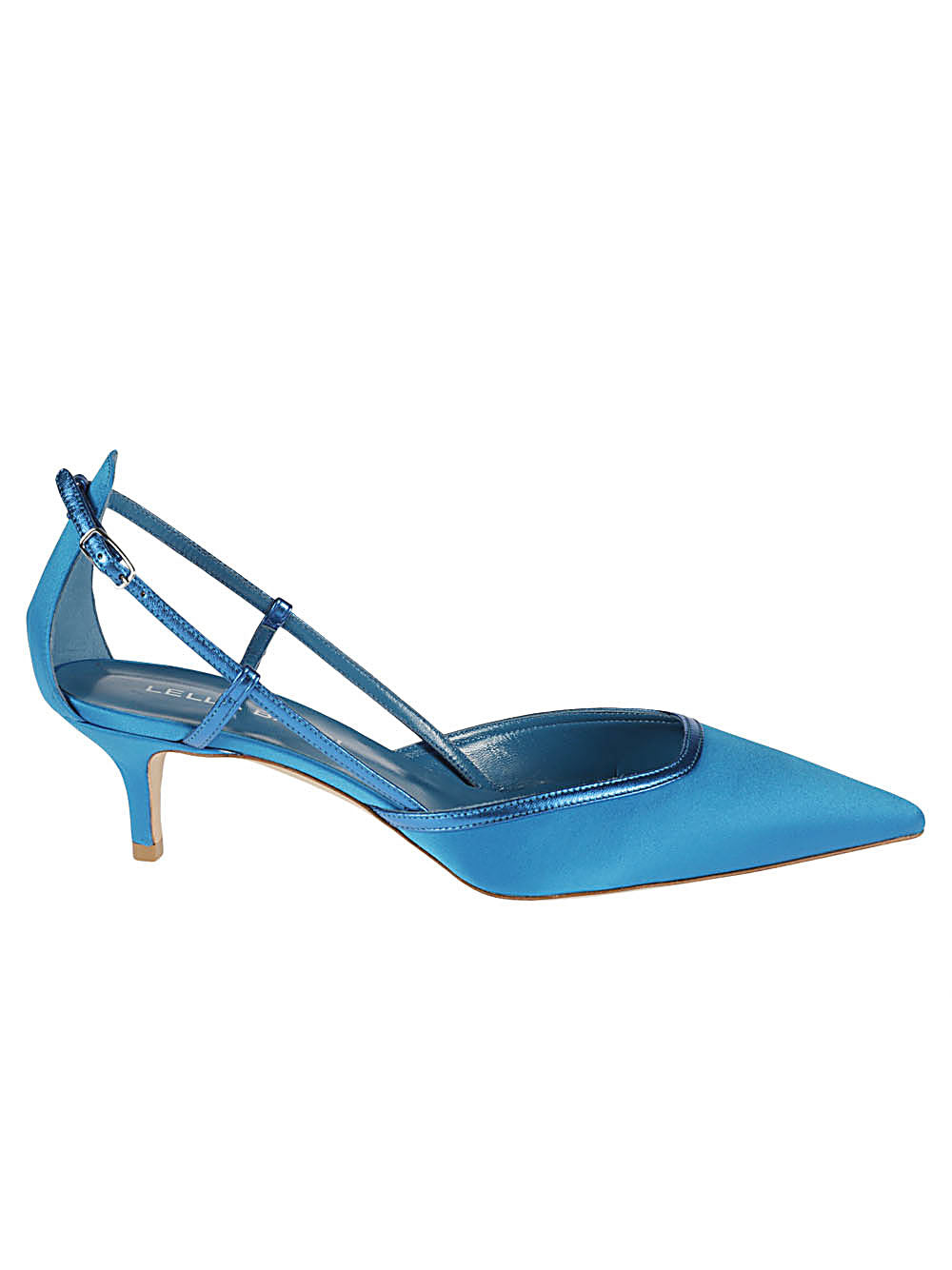 Lella Baldi With Heel Blue Upper: Satin; Lining: Leather