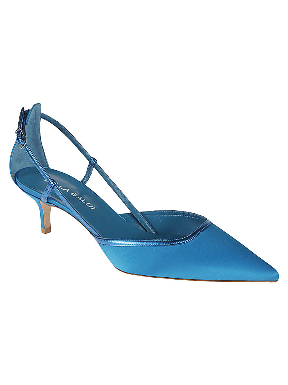 Lella Baldi With Heel Blue Upper: Satin; Lining: Leather