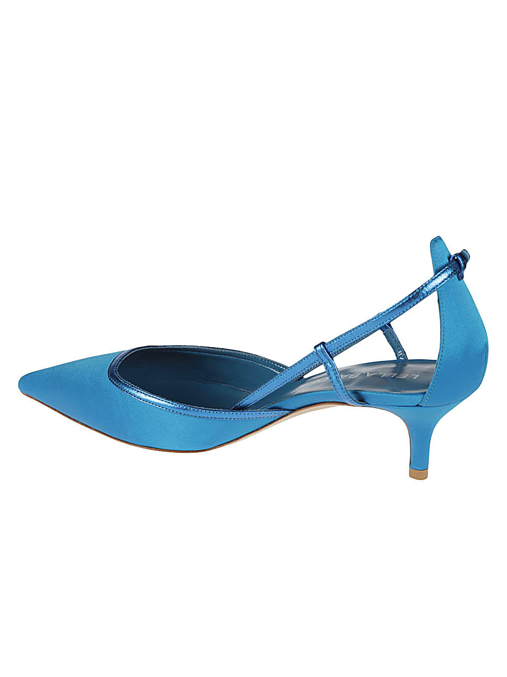 Lella Baldi With Heel Blue Upper: Satin; Lining: Leather