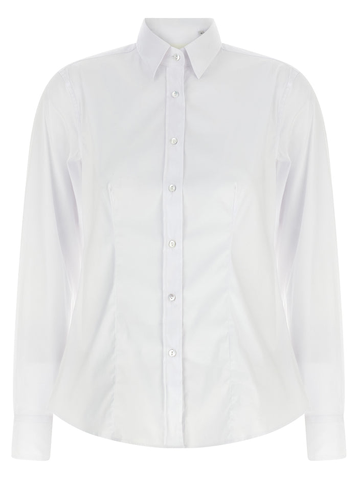 Sara shirt White Cotton Polyamide Elastane Shirt, Blouse
